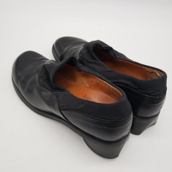 German THINK! Black Leather Slip On Women's Shoes Made in Italy Size EU 39 US 8 - Picture 10 of 13